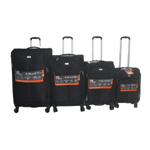 Black 4 pcs/set Soft Luggage