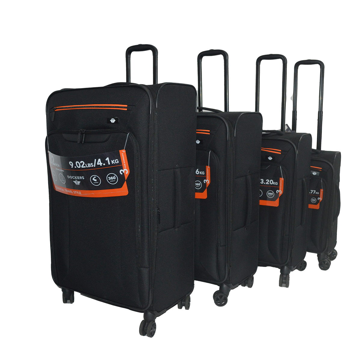 Black 4pcs/set Soft Luggage - Image 2