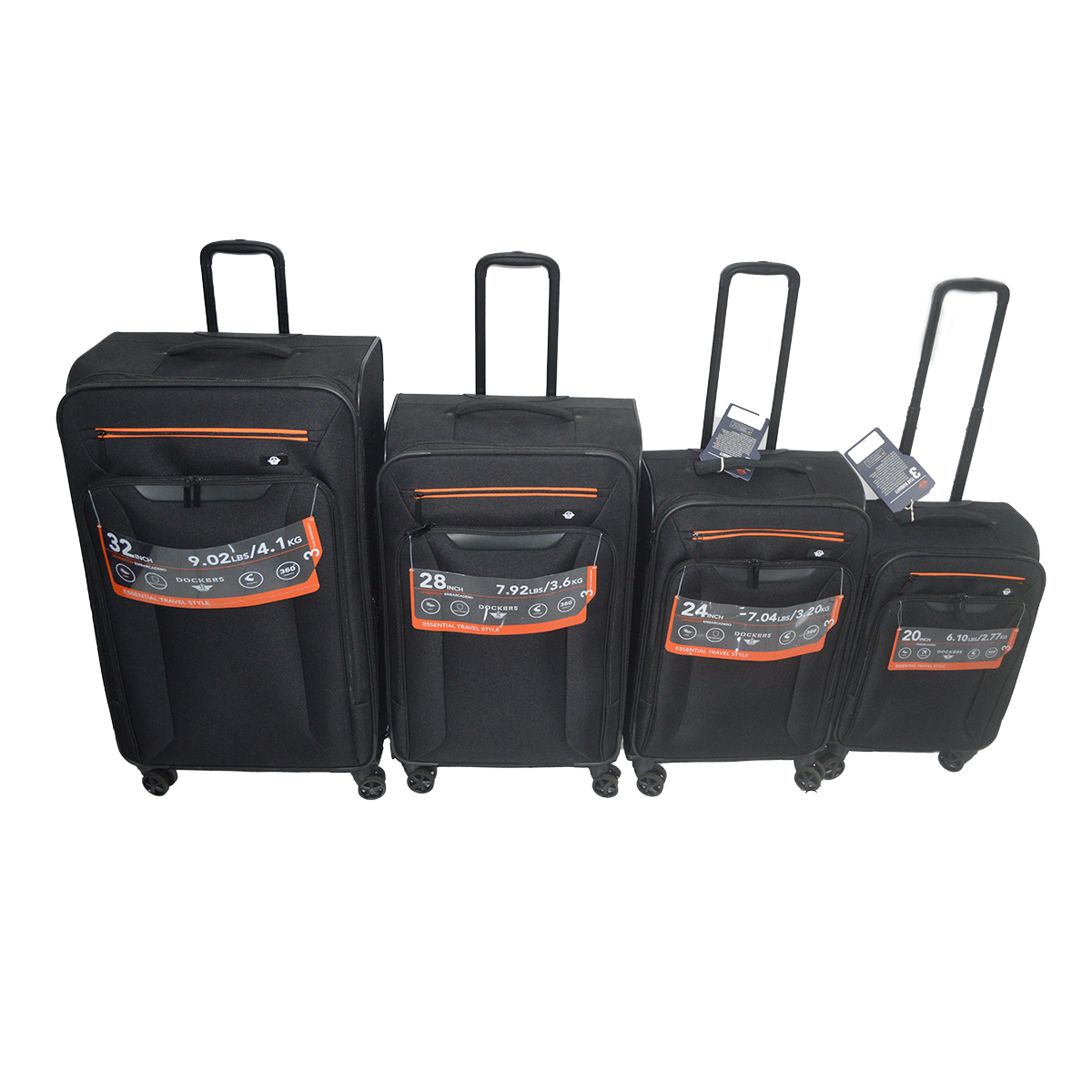 Black 4pcs/set Soft Luggage - Image 3