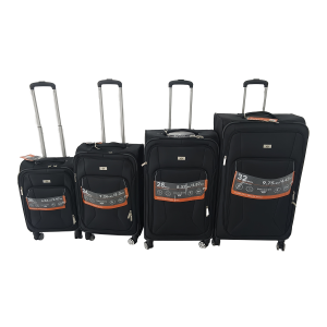 4pcs/set Soft Luggage Black