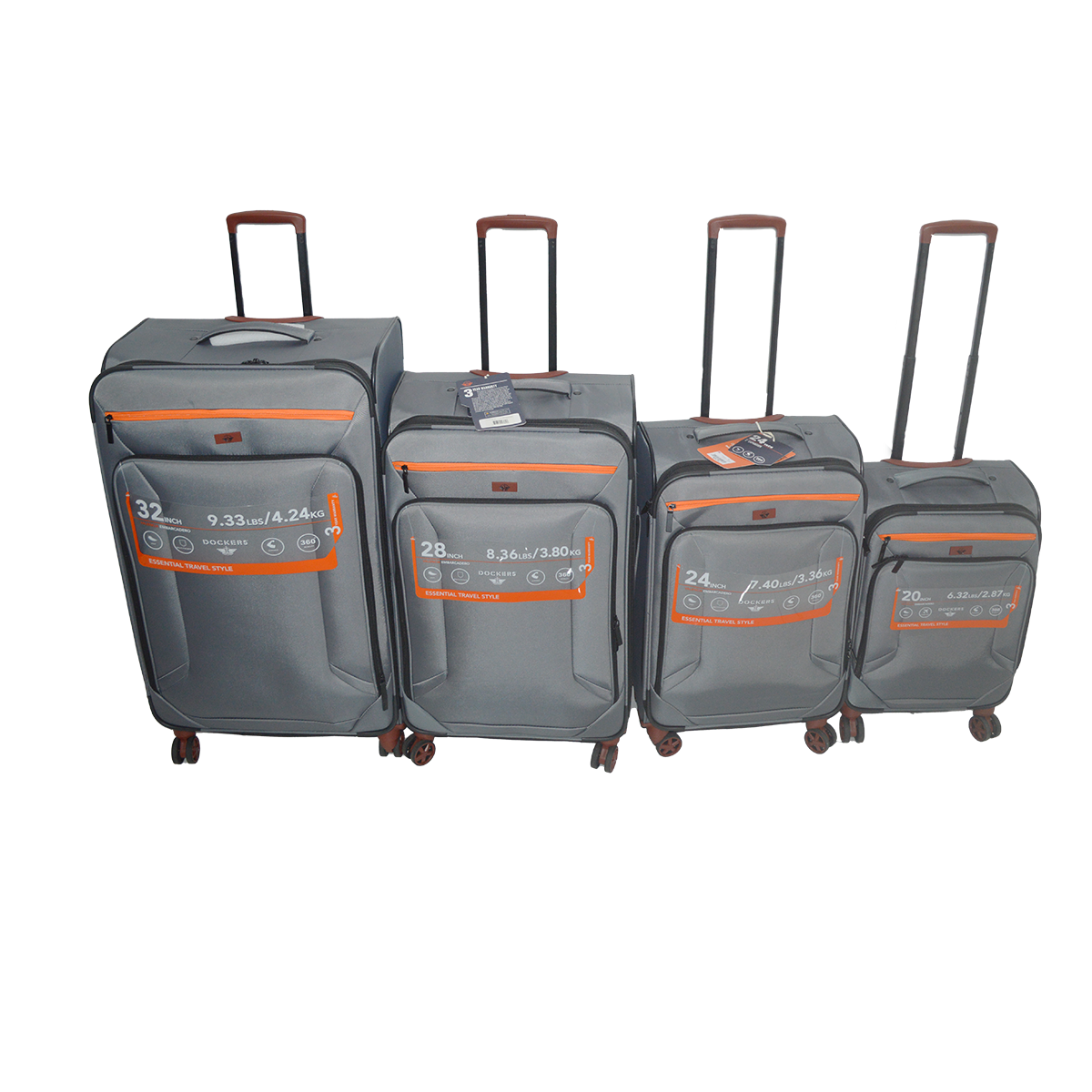 Grey 4pcs one set luggage